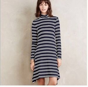Anthropologie Maeve stripe turtleneck dress Small